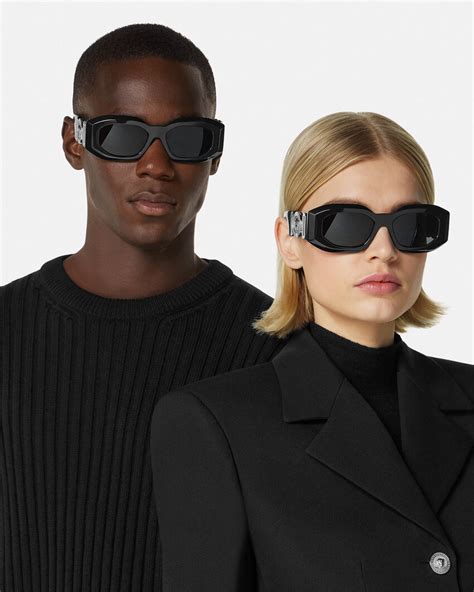 versace black rectangular medusa sunglasses|Versace Medusa sunglasses men's.